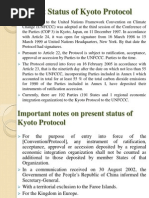 Present Status of Kyoto Protocol