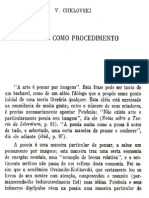 A ARTE COMO PROCEDIMENTO-Teoria Da Literatura Formalistas Russos - V.chklovski