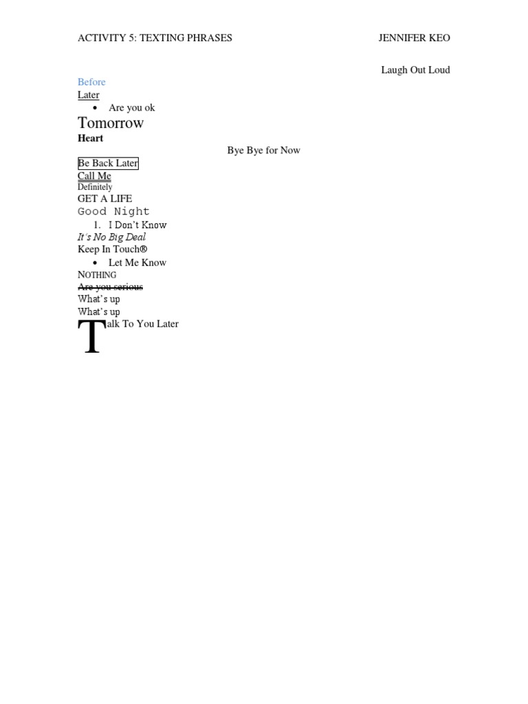 Common Texting Phrases Explained | PDF | Self-Improvement