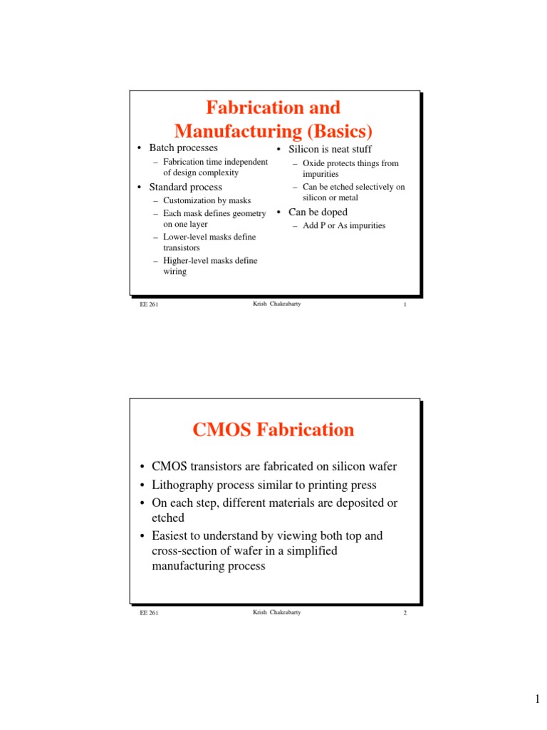 CMOS Fabrication Process Overview | PDF | Wafer (Electronics ...