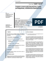 NBR 10819 - Projeto e Execução de Piscina - Casa de Máquinas, Vestiário e Banheiros