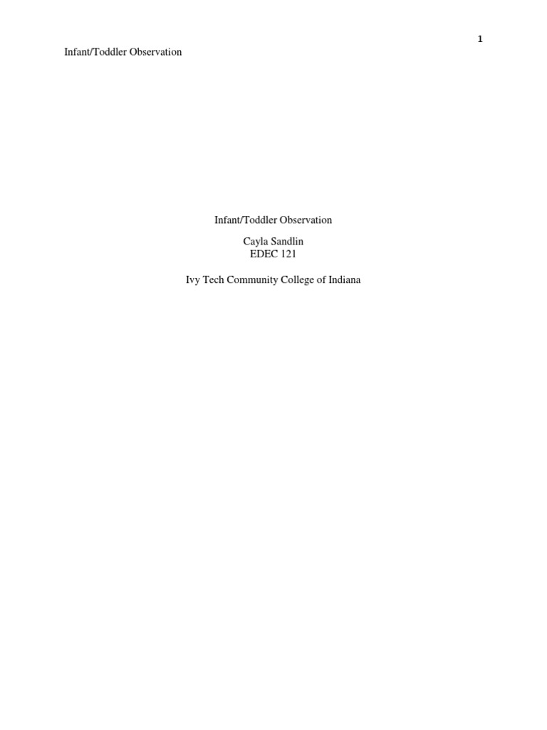 Infanttoddler Observation Educ 121 | PDF | Parenting | Relationships