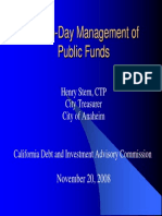 Day to Day Mangement of Public Funds