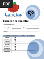 Examen de Primer Bimestre de Quinto Grado 2012-2013. Recursos Educativos. Material para Docentes PDF