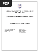 Download Lathe machine Lab report  by Charitha Jayashan Seneviratne SN208267628 doc pdf