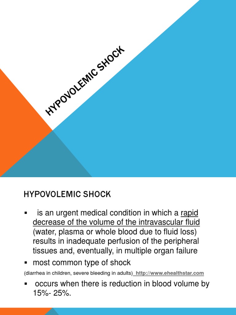 Hypovolemic Shock | Download Free PDF | Shock (Circulatory) | Physiology