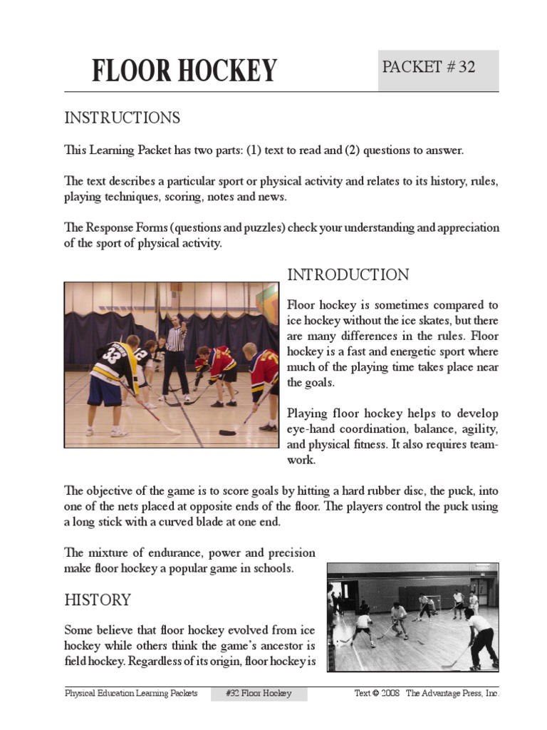 floor hockey packet 32 Ice Hockey Athletic Sports