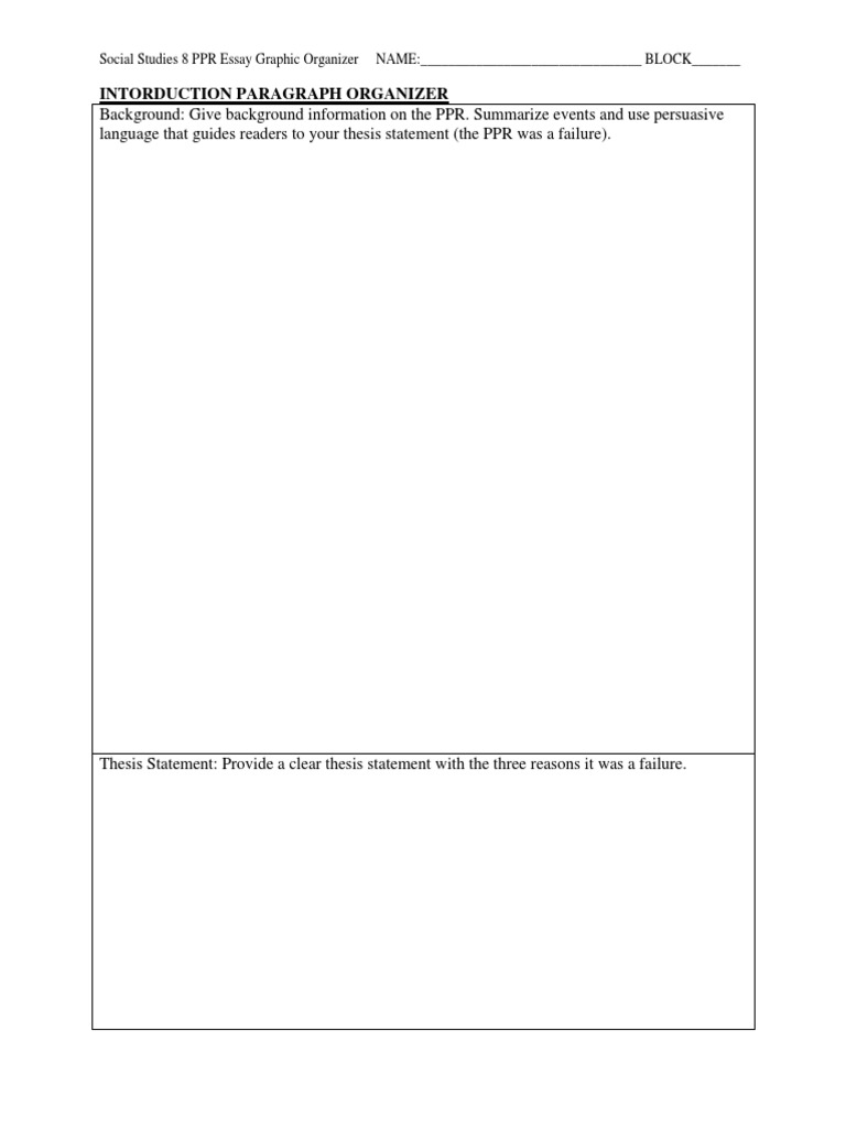 PPR Essay Graphic Organizer | PDF