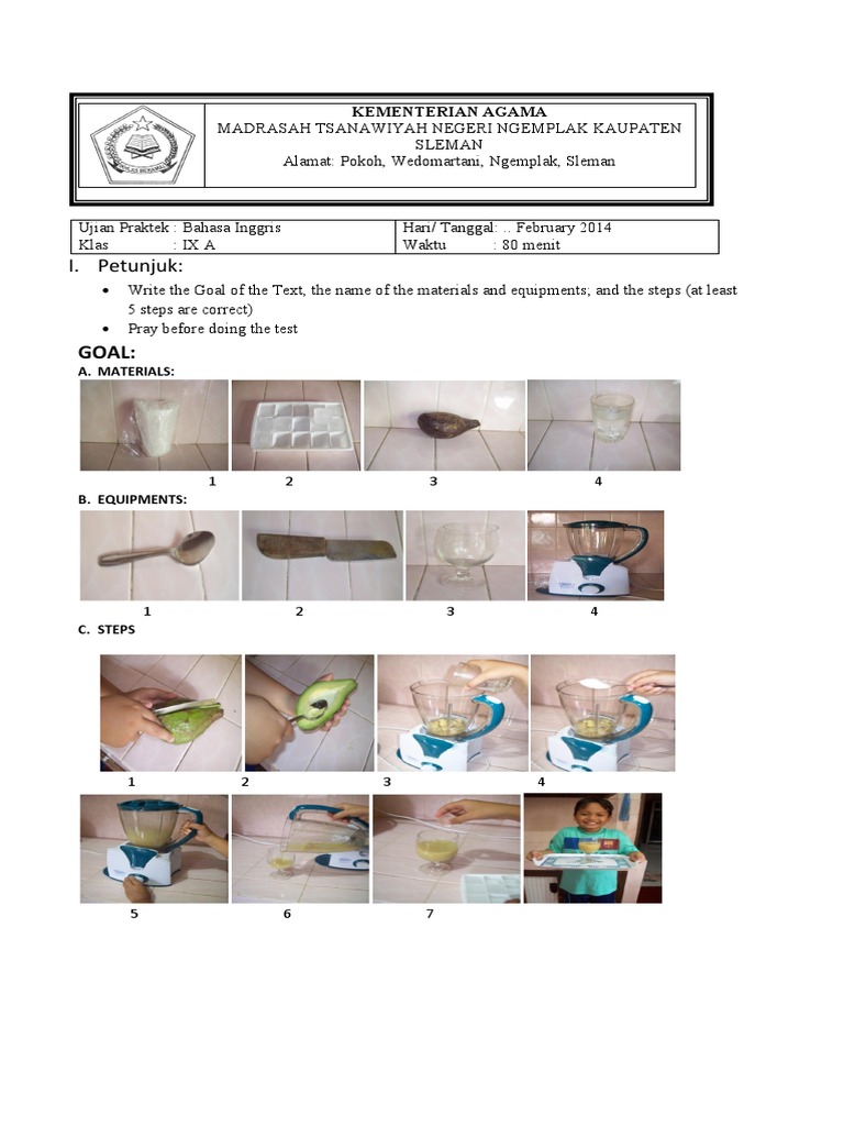 Ujian Praktek Bahasa Inggris Kelas Ix A