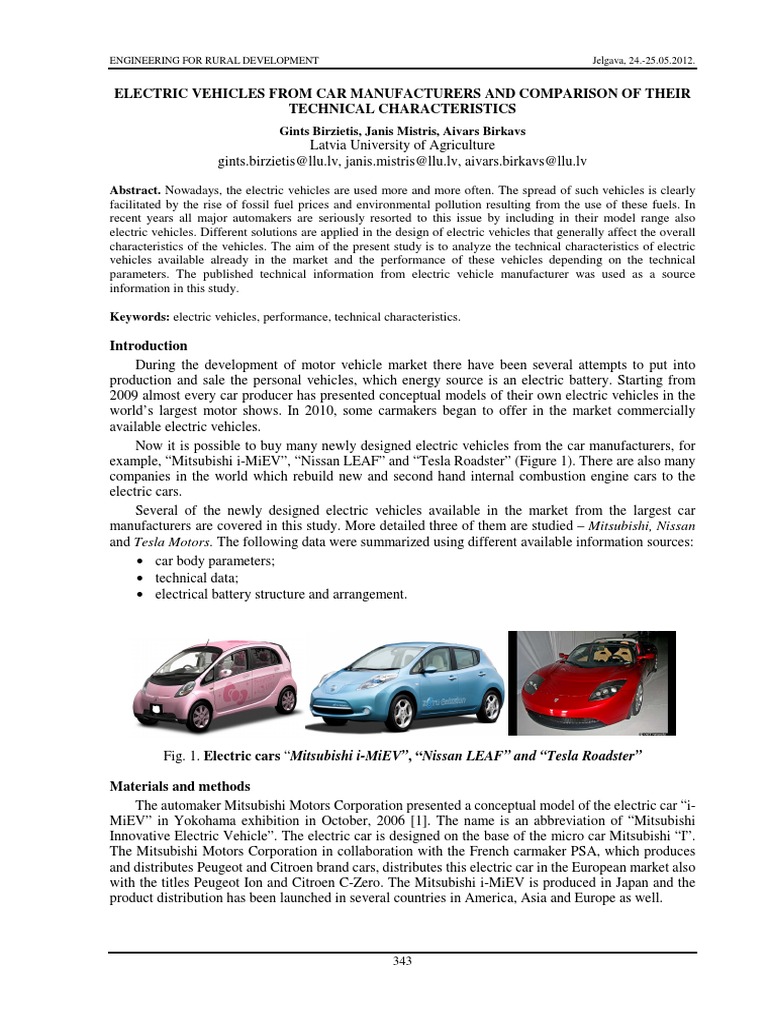 Information about electric vehicles | Electric Car | Car