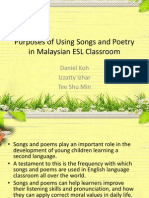 Purposes of Using Songs and Poetry in Malaysian