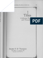 CA Titles Practice Procedure Senator N W Thompson