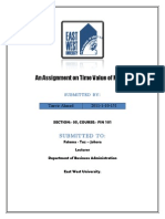 An Assignment On Time Value of Money: Submitted by