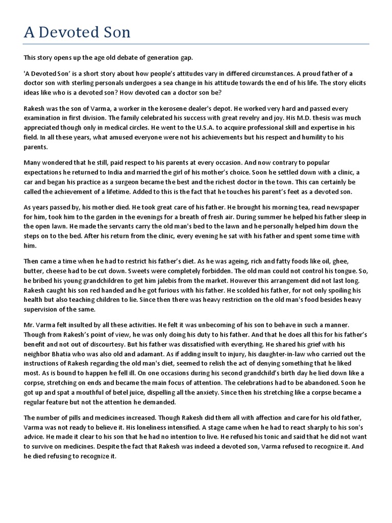 Devoted son essay picture