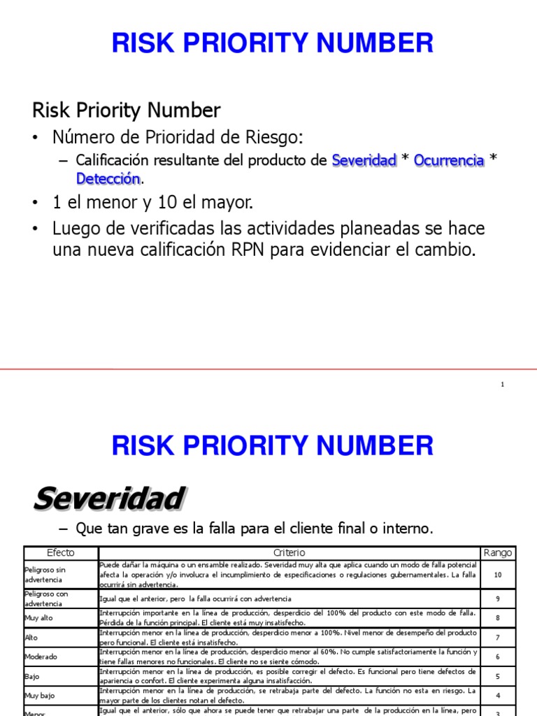 RPN Risk Priority Number | PDF | Salud y bienestar | Medicina