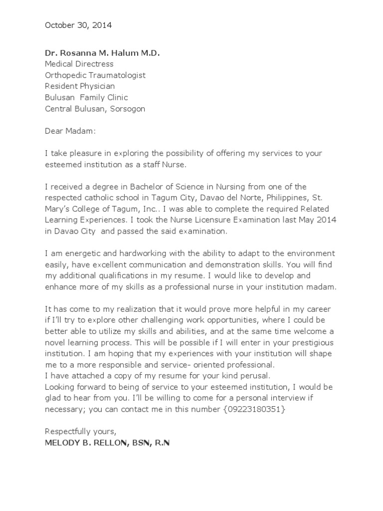 Application Letter PDF Diabetes Mellitus Nursing