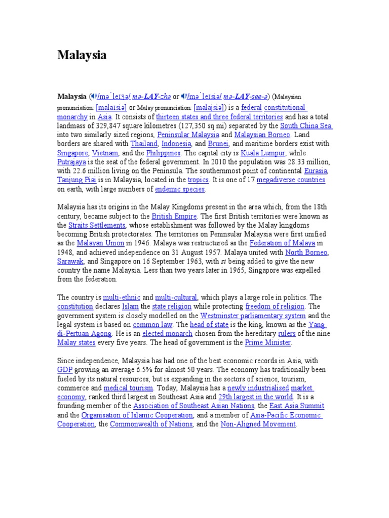 Malaysia | PDF | Malaysia | Government