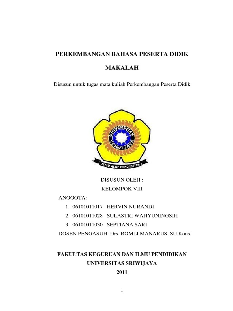 Makalah Kelompok 8 Perkembangan Bahasa