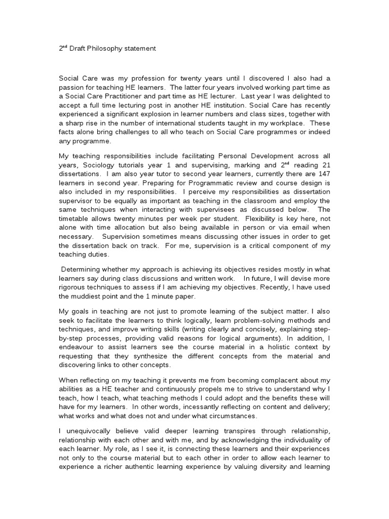 Teaching Philosophy in Higher Education | PDF | Learning | Knowledge