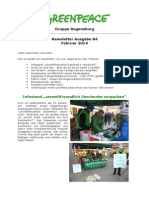 Newsletter 84 Greenpeace Regensburg Februar 2014