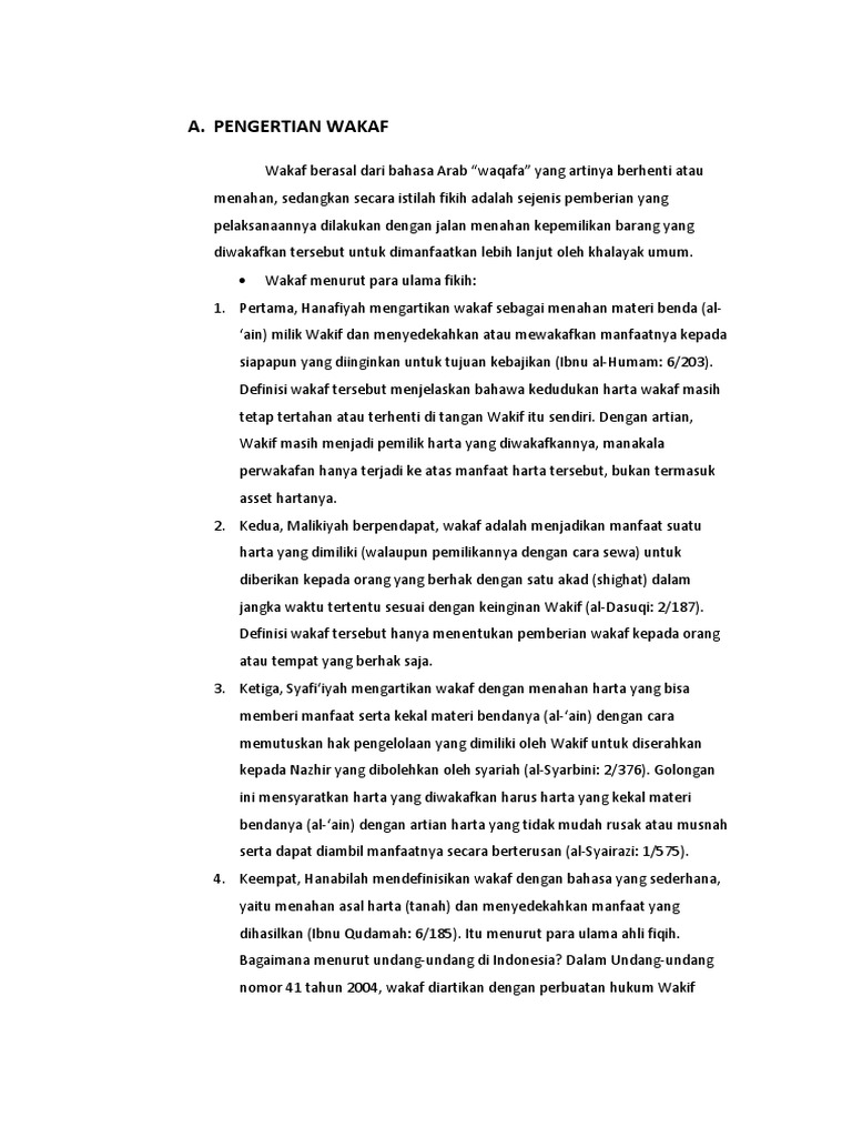 Pengertian Wakaf