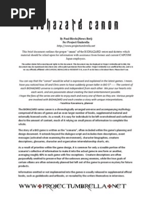 Biohazard Canon Pdf Resident Evil Translations