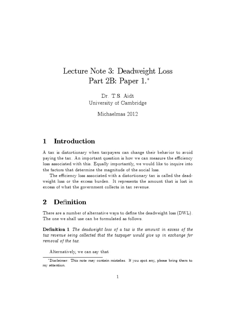 3a Lecture Note 3 Tsa23 | PDF | Taxes | Demand Curve