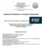 Pensum Curricular Estudios Teologicos - Tst-Lic