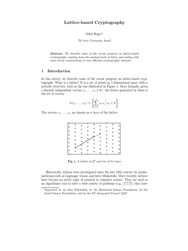 Lattice Cryptography Insights | PDF | Cryptography | Cyberwarfare