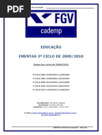 Ementas Cademp - Educa‡Æo - 3ø ciclo de 2009 - 29 de abril de 2009