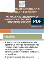 Políticas Públicas Frente Às Comunidades