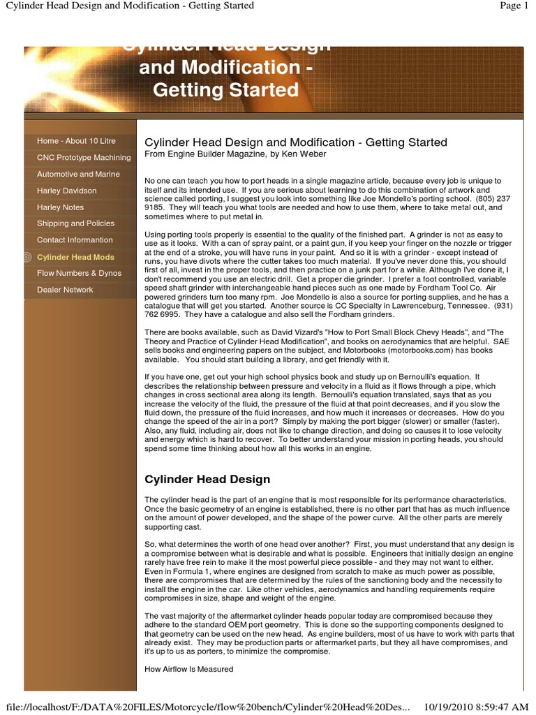 Cylinder Head Design and Modification - Getting Started | PDF