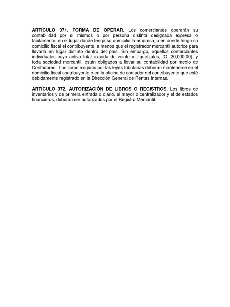 ARTÍCULO 371 Del Codigo de Comercio | Descargar gratis PDF ...