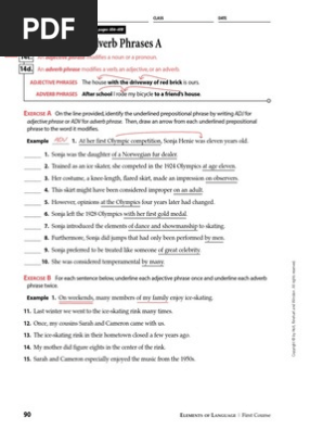 Adj And Adv Phrases Adverb Adjective
