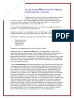 Queres Aumentar de Peso en Masa Muscular Algunas Recomendaciones y Consejos...