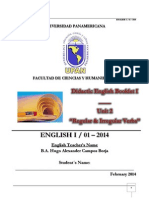 ENGLISH I / 01 - 2014: Didactic English Booklet I - Unit 2 "Regular & Irregular Verbs"