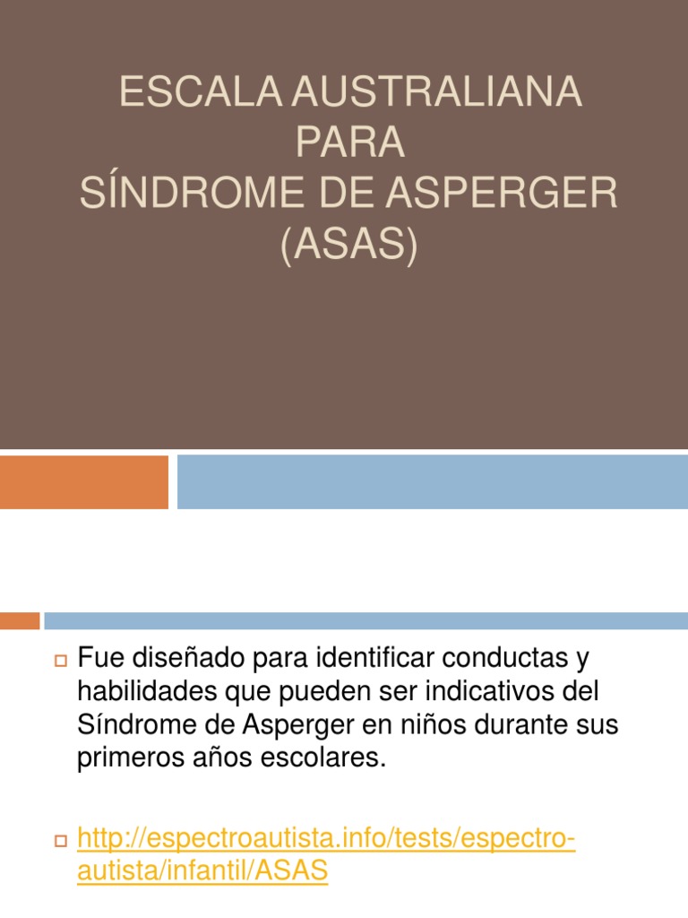 Escala Australiana para Síndrome de Asperger | PDF