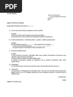 Lettera Di Autocandidatura - Schema