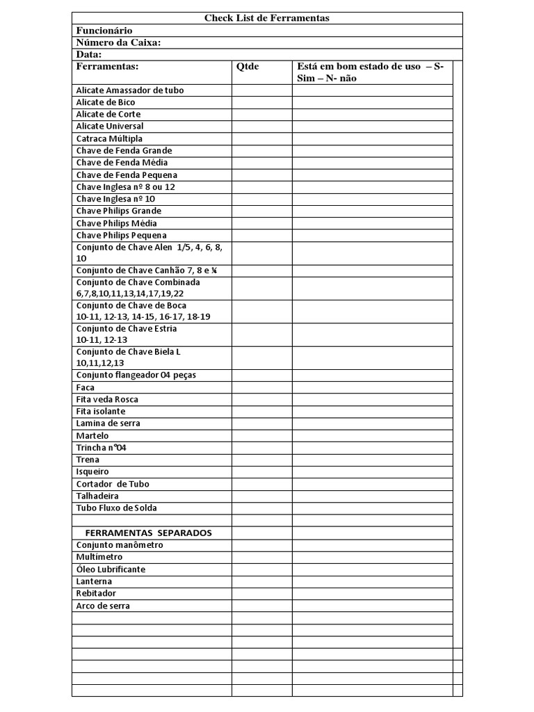 Lista De Ferramentas Para Marcenaria Pdf