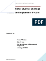 Project Report On Organizational Study at Shimoga Trailers and Impliments PVT