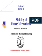 Mobility of Planar Mechanisms: (Week 1)