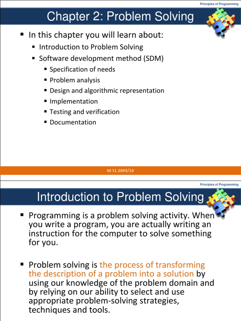 Chapter 2: Problem Solving: in This Chapter You Will Learn About | PDF ...