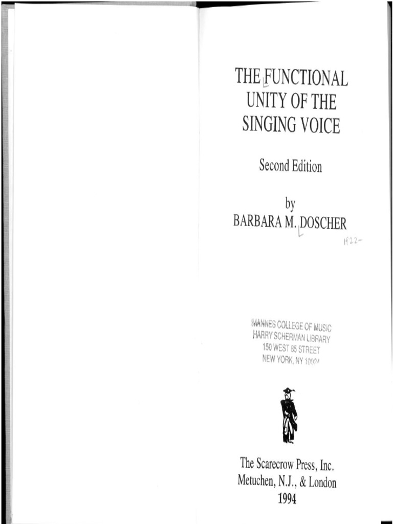 The Functional Unity of The Singing Voice - Chapters 1-6 | PDF