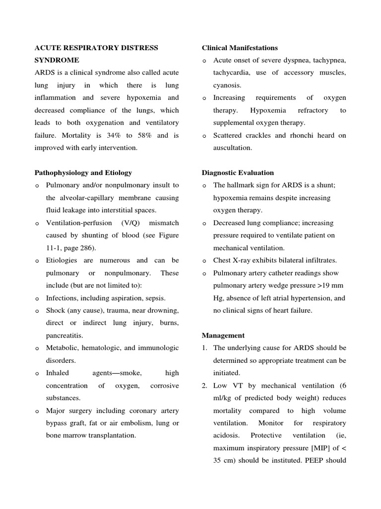 Understanding Acute Respiratory Distress Syndrome | PDF | Pulmonology ...