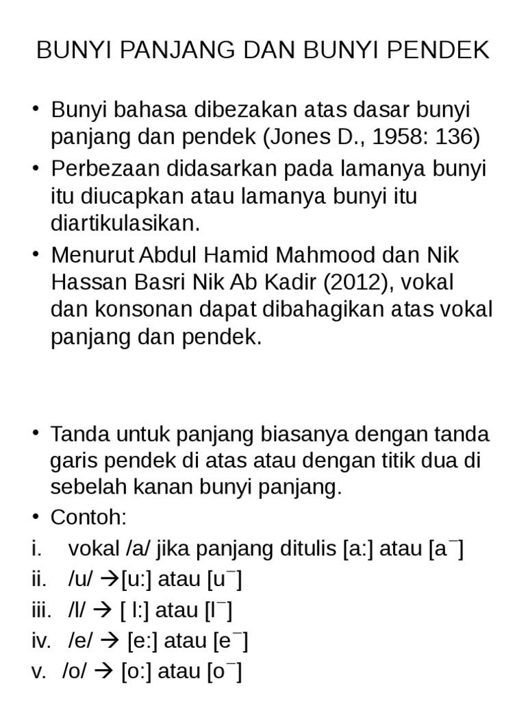 Bunyi Panjang Dan Bunyi Pendek Pdf