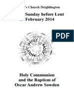 Second Sunday Before Lent: Holy Communion and Baptism of Oscar Andrew Sowden