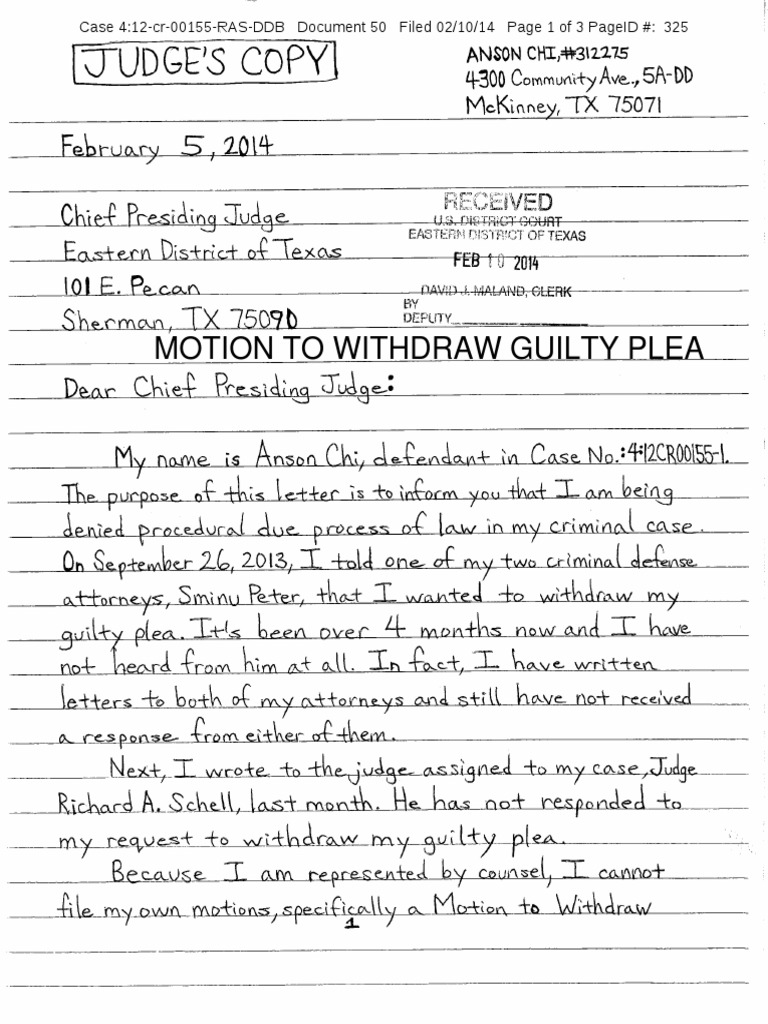 Motion to Withdraw Guilty Plea | PDF