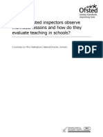 Why Do Ofsted Inspectors Observe Individual Lessons and How Do They Evaluate Teaching in Schools?