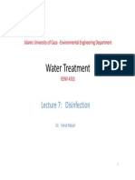 Water Treatment Water Treatment: Lecture 7: Disinfection
