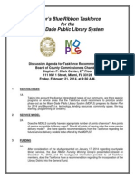 Mayor's Blue Ribbon Taskforce Discussion Agenda For Taskforce Recommendations (2/21/2014)